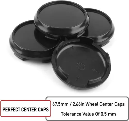 Vista 6 de RTRHINOTUNING 4 tapas centrales de rueda de 2.657 in compatibles con Leggera-HLT/19 pulgadas PCD 5-112 Gridio Corsa Brite M673, OD:2.66"/67.5mm Negro