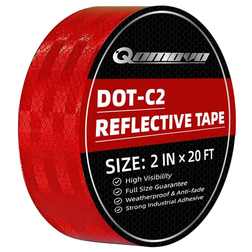 Vista 10 de Cinta reflectante DOT-C2 de alta visibilidad amarilla fluorescente de 2 pulgadas x 20 pies, color amarillo neón, cinta adhesiva de advertencia