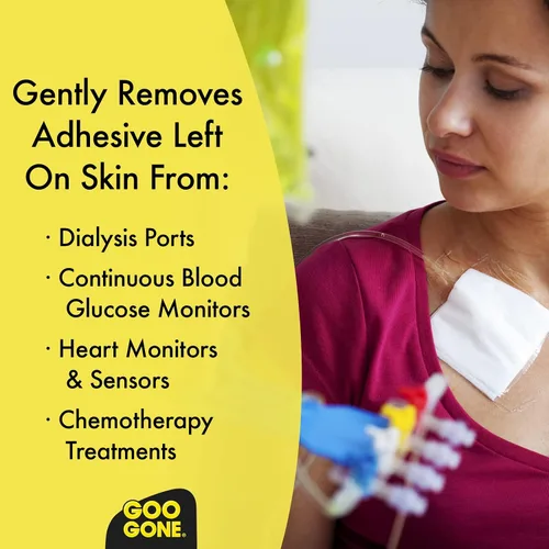 Vista 3 de Goo Gone Removedor de adhesivo para la piel, eliminación segura y sin dolor para residuos pegajosos de monitores de glucosa continuos, cinta KT