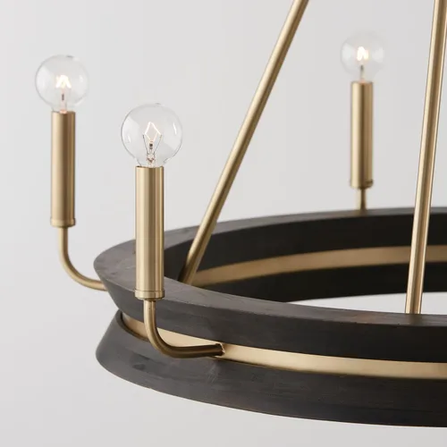 Vista 6 de Capital Lighting 447361KR Finn - Candelabro redondo de madera de mango hecho a mano, 6 luces, 360 vatios totales, 27 pulgadas de alto x 31 pulgadas