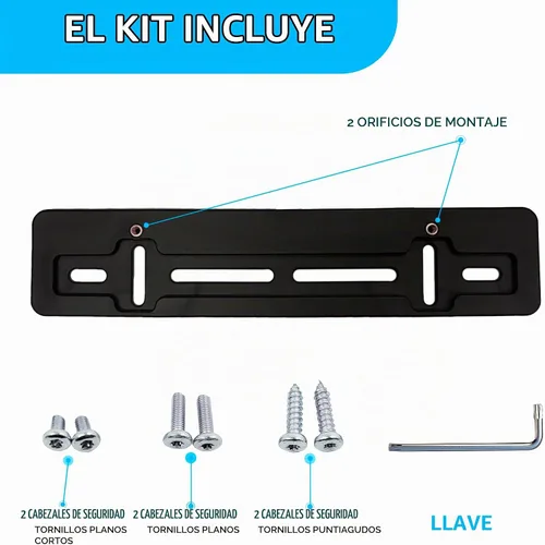 Vista 5 de Soporte de placa de matrícula para parachoques delantero para Honda Juego de soporte de placa con 4 tornillos únicos y kit de llaves, kit