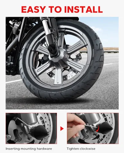 Vista 6 de Amazicha - Tapas de eje delantero para Harley Softail Sportster, Estilo 02 Negro