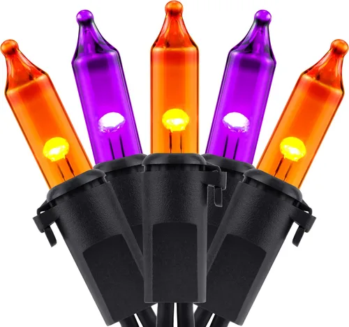 Vista 8 de YULETIME 100 luces de Navidad verdes, 33 pies de cable verde certificado UL como incandescentes, mini cadena de luces LED Incandescent-Like LED
