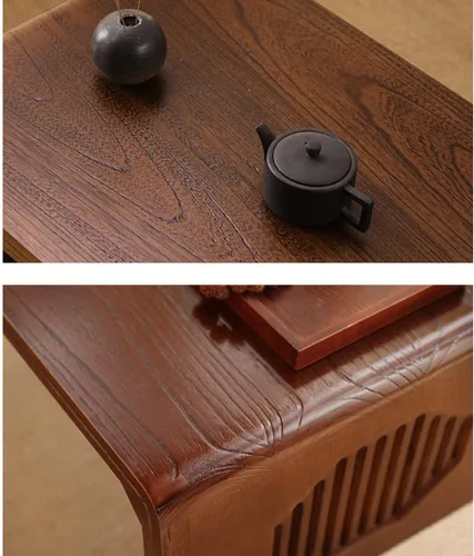 Vista 3 de Mesa de Centro Mesa de centro de madera maciza, moderna y simple, pequeña, mesa de comedor, escritorio de estudio, balcón, mesa de té, fácil de Cejas
