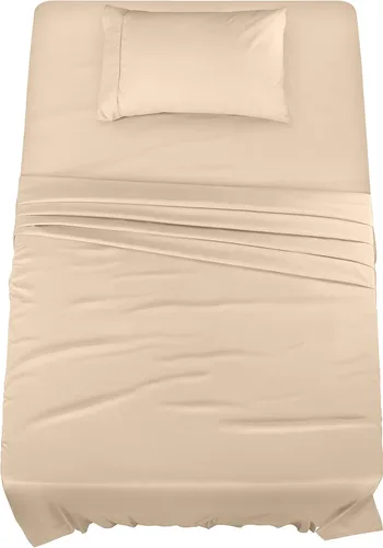 Vista 104 de Utopia Bedding - Juego de sábanas de microfibra cepillada, resistente al encogimiento y a la decoloración, de fácil cuidado, 3 piezas, tamaño Beige