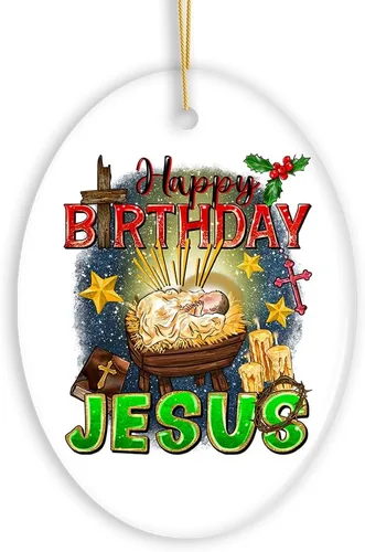 Vista 24 de Adornos de Navidad con temática religiosa, decoraciones de Natividad y Jesucristo