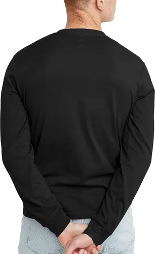 Vista 2 de Hanes Originals Henley de algodón de manga larga para hombre