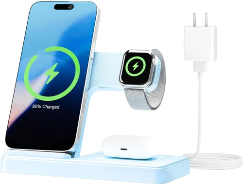 Vista 11 de Estación de carga inalámbrica para dispositivos Apple, soporte de cargador