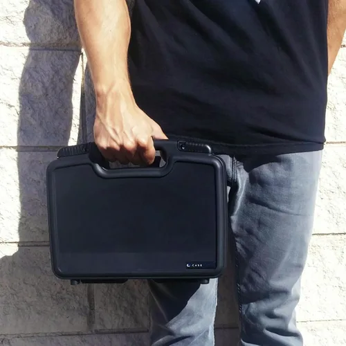 Vista 3 de CASEMATIX - Funda rígida de 12 pulgadas con espuma, almacenamiento rígido personalizable para electrónica, micrófonos, grabadoras y proyectores