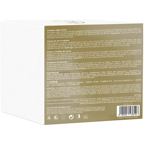 Vista 5 de Crema de noche Premier Dead Sea Classic, desafiante de la edad, nutritiva, piel hidratada con vitaminas E y A 2.04fl.oz