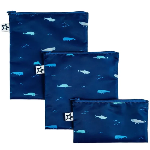 Vista 19 de Tiny Twinkle Bolsas reutilizables para bocadillos para niños – paquete de 3 bolsas para aperitivos y bolsa para sándwich para niños pequeños