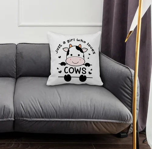 Vista 2 de Funda de almohada decorativa con temática de vaca de 18 x 18 pulgadas, con diseño de vaca lechera, para el hogar, sala de estar, habitación