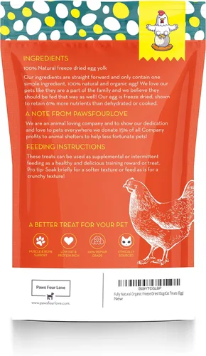 Vista 2 de Golosinas orgánicas de huevo liofilizadas para perros y gatos, 100% huevo de un solo ingrediente, sin granos, sin gluten, nutrición alta