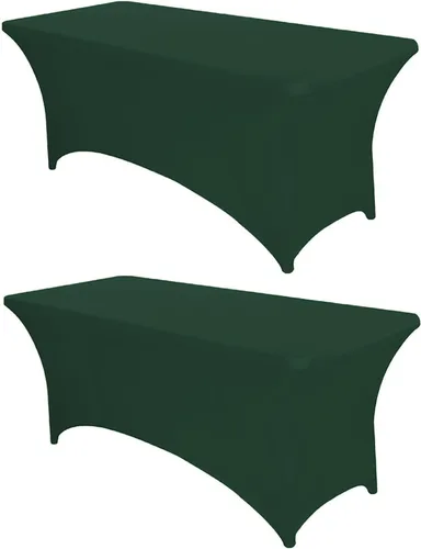 Vista 33 de PTC21B - Juego de 6 manteles elásticos de 6 pies, color negro, rectangular, ajustable, lavable, de elastano, para fiestas, bodas, cócteles