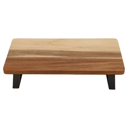 Vista 2 de G.E.T. - Elevador de madera marrón para monitor de madera de 13.8 x 7 1/2 Urbano Rústico