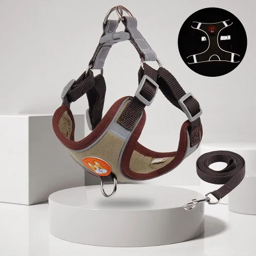 Vista 2 de Arnés para perros, chaleco y correa antiescape para el pecho de gato, collar para mascotas para razas pequeñas, accesorios para perros, bulldog