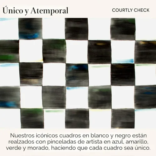 Vista 3 de MACKENZIE-CHILDS Hervidor de té, 2 cuartos de galón, color blanco y negro color fantasía (Courtly Check)