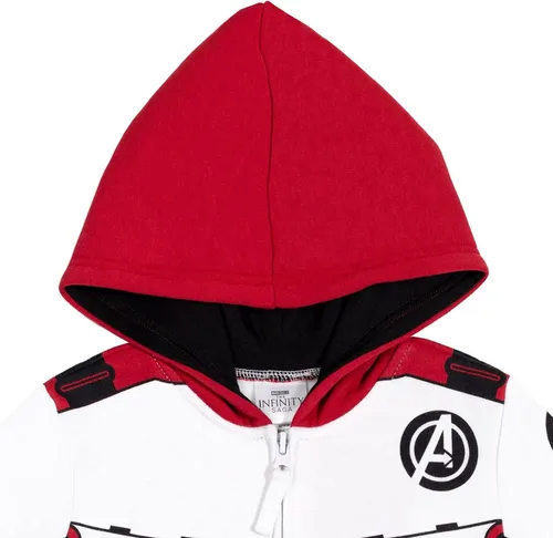 Vista 3 de Marvel Avengers Spider-Man Hulk Captain America - Sudadera con capucha con cremallera para niños pequeños a niños grandes