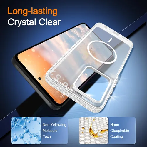 Vista 64 de Jshru Funda para Samsung Galaxy S26 Plus/Galaxy S25 Plus: para Galaxy S24 Plus [compatible con Magsafe] [2 protectores de pantalla HD] cubierta