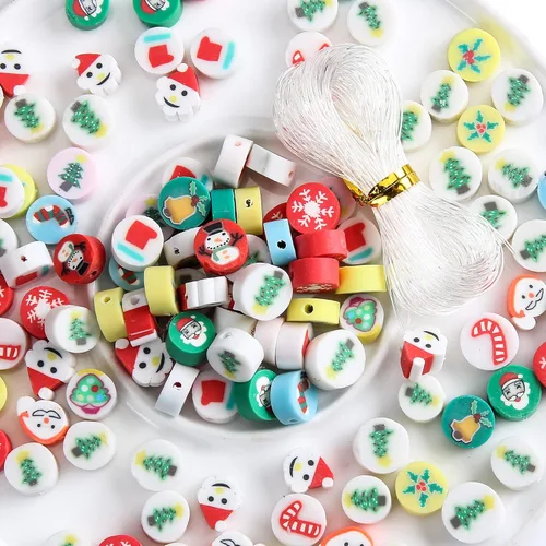 Vista 40 de 100 cuentas espaciadoras de arcilla polimérica para el Día de la Independencia del 4 de julio para hacer joyas, manualidades, pulseras, collares