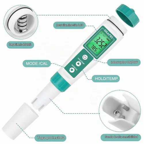 Vista 2 de Probador de agua salada para piscina profesional Medidor de salinidad para piscina y spa de cloruro de sodio Rango 0-9000ppm
