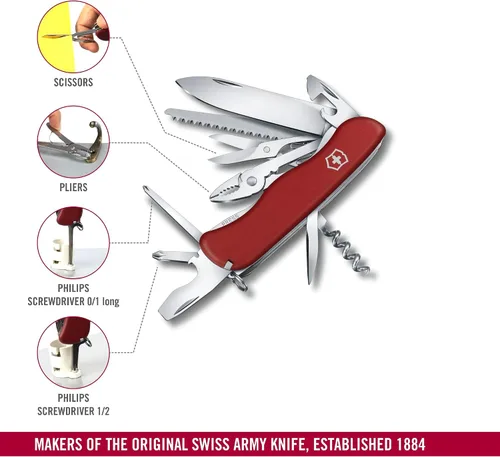 Vista 4 de Victorinox Hércules, cuchillo suizo rojo del ejército