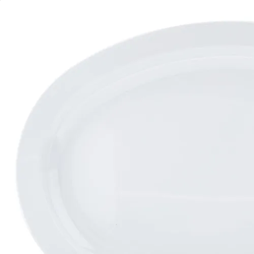Vista 5 de Amazon Basics Melamina (plástico), plato ovalado de borde estrecho, juego de 6 piezas, 13 x 9.75 pulgadas, blanco