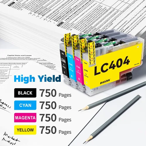 Vista 2 de LC404 Cartuchos de tinta de reemplazo para cartuchos de tinta Brother LC404 LC-404 LC404XL Compatibles con impresoras Brother MFC-J1205W MFC-J1215W