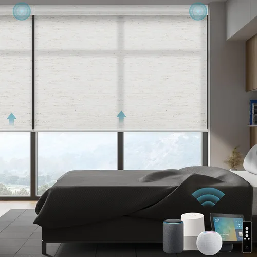 Vista 27 de SmartWings Persianas Enrollables Inteligentes Motorizadas con Filtro de Luz, Persianas Eléctricas con Control Remoto para Ventanas Compatibles