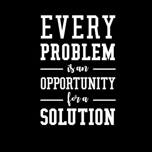 Vista 4 de Calcomanía de vinilo para pared, diseño con texto en inglés «Every Problem is an Opportunity for A Solution», 44 x 30 pulgadas, cita motivacional