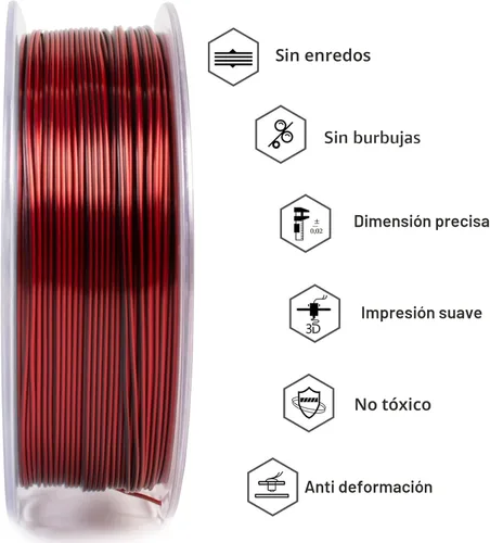 Vista 3 de Geeetech - Filamento PLA de 0.07 pulgadas, filamento de seda de bicolor, consumo dicromático de coextrusión brillante, 2.2 libras, 1 carrete