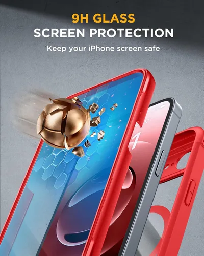 Vista 242 de Miracase Serie de vidrio para iPhone 11 de 6.1 pulgadas, funda protectora de cuerpo completo resistente mejorada con protector de pantalla de vidrio