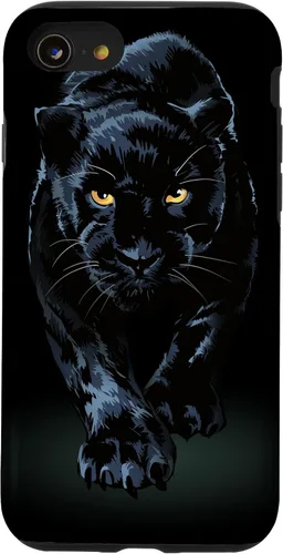 Vista 18 de iPhone 16 Black Panther Walking Toward Shadow - Estuche de regalo para amantes de los gatos salvajes