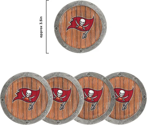 Vista 7 de FOCO NFL Team Logo 5-Pack Barrel Beverage Drink Coaster Set