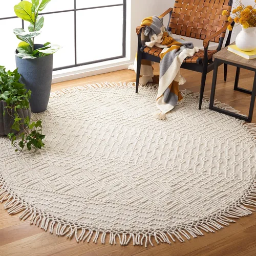 Vista 18 de SAFAVIEH Natura Collection - Alfombra decorativa de 2 x 3 pies, color marfil, con flecos de lana marroquí bohemia, hecha a mano, ideal para zonas