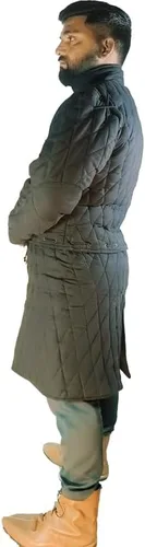 Vista 5 de Medieval grueso acolchado de manga completa Gambeson Abrigo Aketon chaqueta armadura, tela de algodón negro - mediano