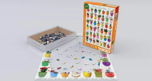 Vista 3 de EuroGraphics Rompecabezas de cactus y suculentas (1000 piezas)