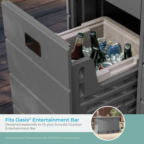 Vista 3 de Suncast Enfriador de espuma aislante para barra de entretenimiento al aire libre, 7.94 galones. Enfriador de bar aislado con tapa, sombra oscura