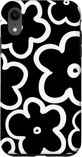 Vista 25 de Cute Flower Pattern Large Wildflower Black and White Floral Case for iPhone 17