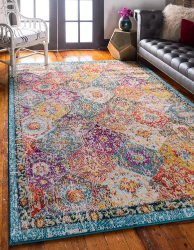 Vista 28 de Unique Loom Penrose Collection - Alfombra de área - Blake (2' 2" x 3' 1" Rectángulo, Verde/Beige)
