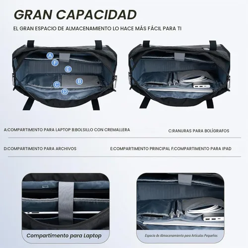 Vista 3 de EMPSIGN Bolsa de mano para laptop de 16 pulgadas, acolchada negra