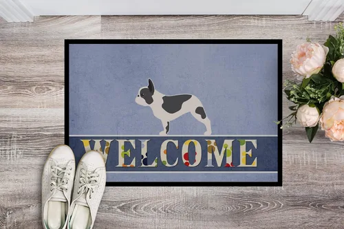 Vista 2 de Caroline's Treasures BB5545MAT - Felpudo de bienvenida con diseño de bulldog francés de 18 x 27 pulgadas, para interiores y exteriores