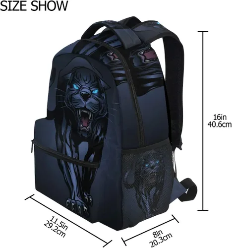 Vista 7 de Roaring Panther Mochila escolar Mochila de viaje para niños estudiantes, Patrón 1, Mochilas Daypack