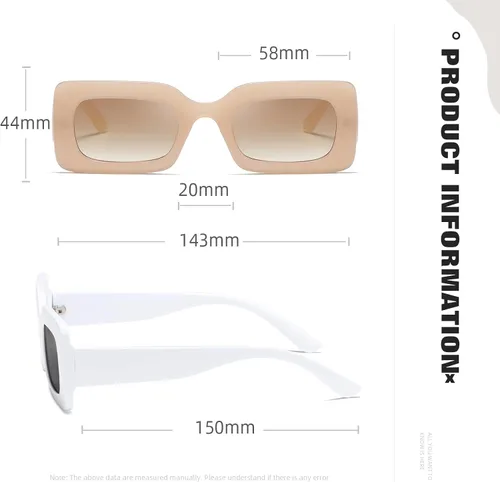 Vista 5 de TIANYESY Gafas de sol de moda para mujer y hombre, tonos cuadrados multicolor (jade suave + blanco), Jade suave+blanco