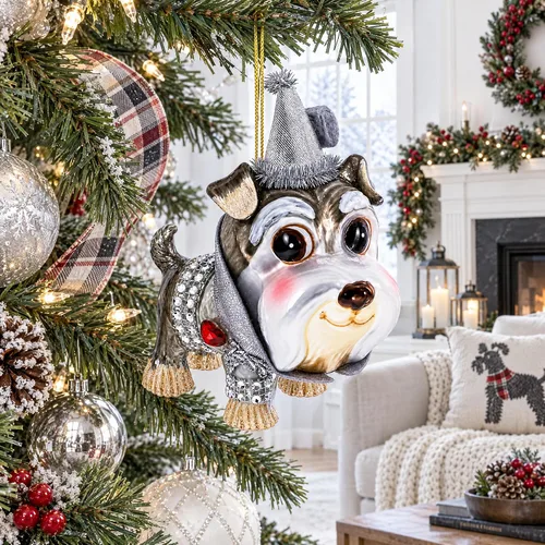 Vista 2 de Schnauzer - Adorno navideño de cristal