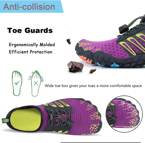 Vista 7 de MAYZERO Zapatos de agua para hombres y mujeres, zapatos de surf, playa, piscina, zapatos de punta ancha, senderismo, zapatos de agua, zapatillas