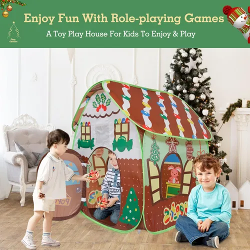 Vista 2 de Tienda de juguetes para niños en interiores y exteriores. Tienda de juguetes, castillo de princesa y príncipe. Los niños juegan en una tienda