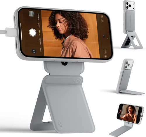 Vista 13 de MOFT MOVAS - Billetera con trípode para teléfono, 3 en 1, soporte magnético compatible con NFC, soporte para tarjetas ajustable de cuero vegano
