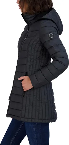 Vista 3 de Nautica Women's 34 Midweight Stretch Puffer Jacket with Hood