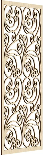 Vista 107 de 9 3/8"W x 24 3/8"H x 1/4"T Marilla Decorativos Paneles de Pared de Madera Calado, Abedul